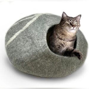 Primio 100% Natural Wool Eco-Friendly Cat & Kitten Cave Bed Cozy House Indoor